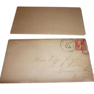 1898 Multi-Page Letter & Envelope‎ Maid Life Servant Fruit Farm Pioneer Kansas